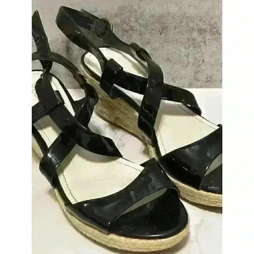 Reba, Casual Strappy Black Heels, Women's Size6